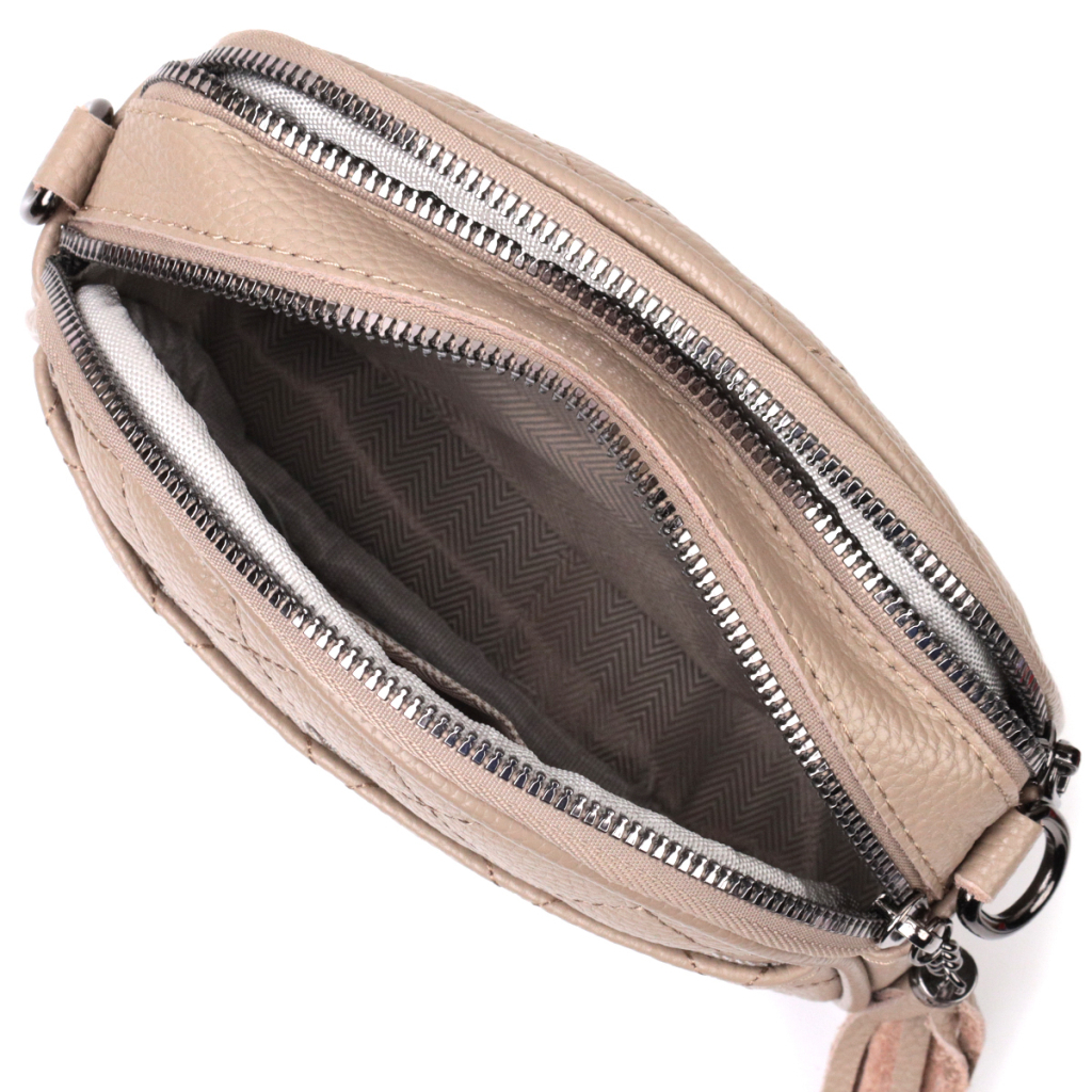 Сумка Vintage З м'якої натуральної шкіри Бежева (22328) - зображення 6