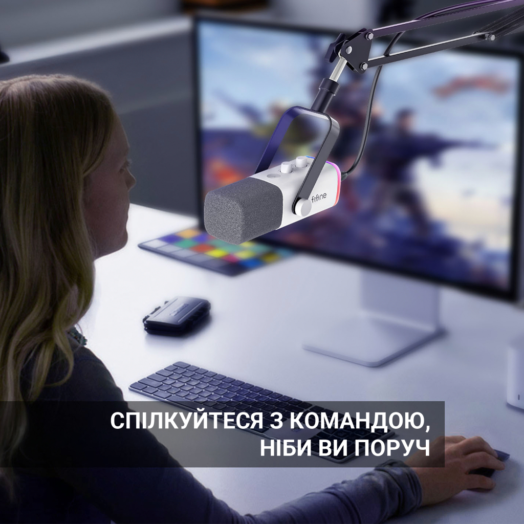 Мікрофон Fifine AM8TW USB/XLR White (AM8TW) - зображення 11