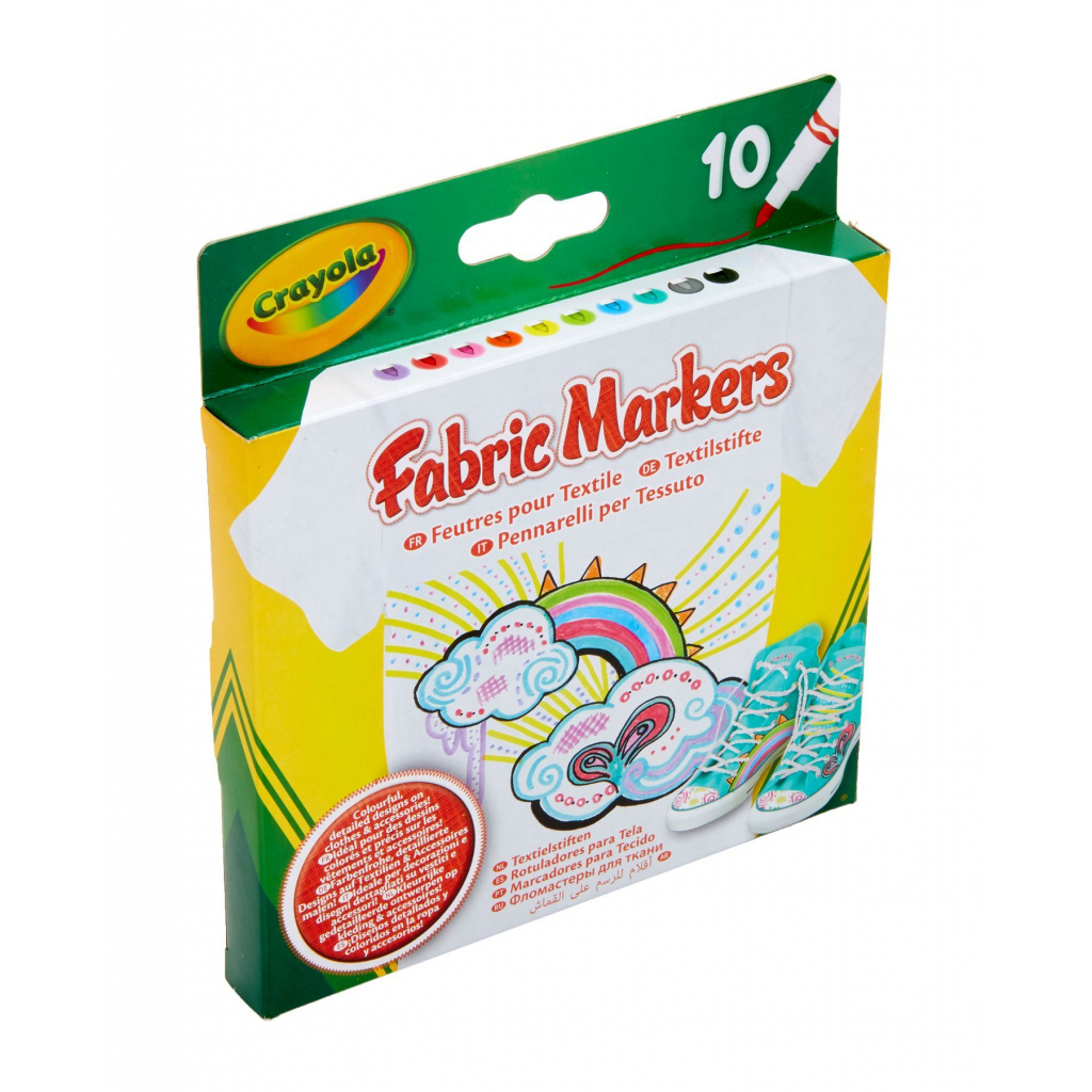 Фломастери Crayola Набір Washable Тонка лінія для малювання на тканині 10 шт (256353.012) - зображення 5