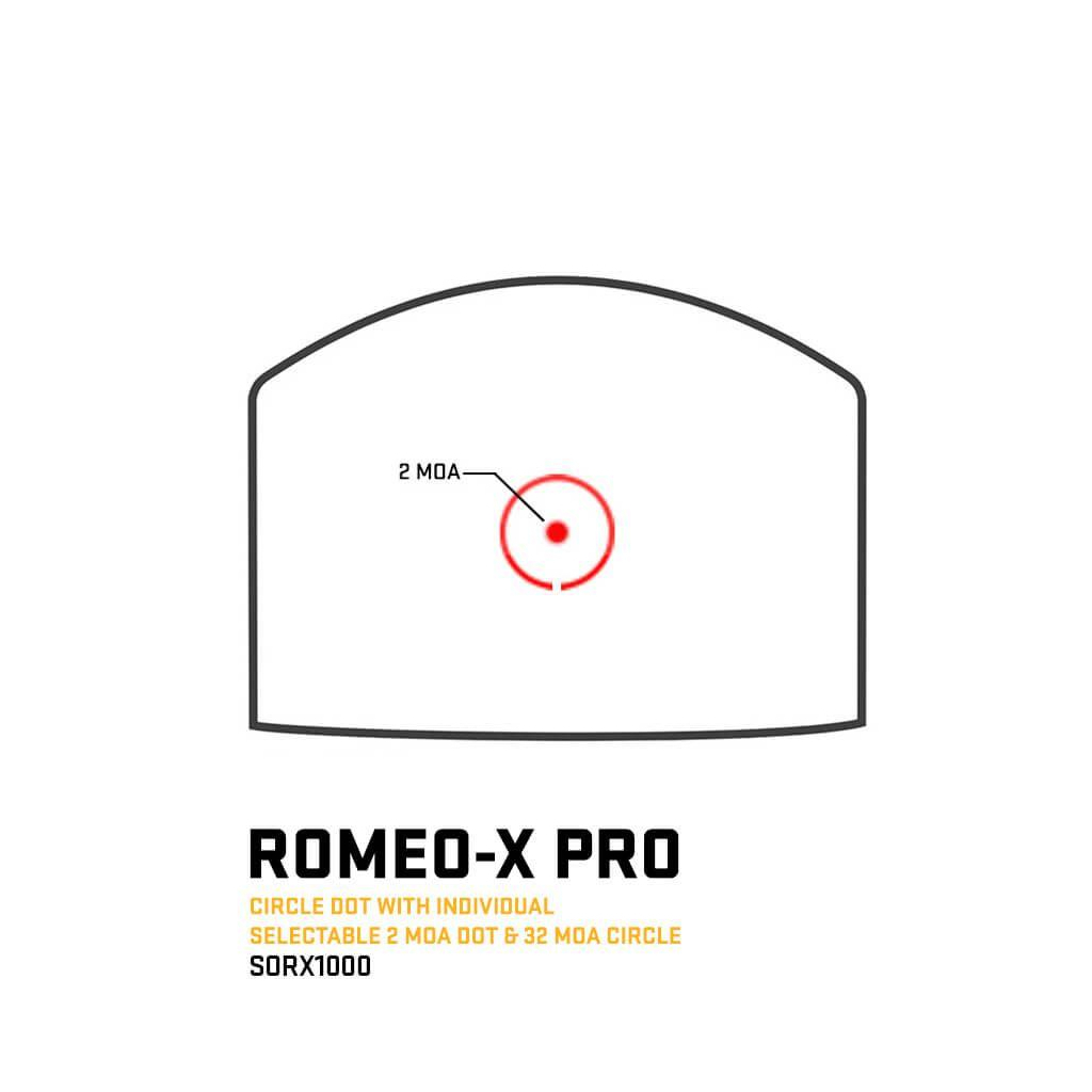 Коліматорний приціл Sig Sauer ROMEO-X PRO FOOTPRINT, OPEN, 2 MOA DOT&32 MOA CIRCLE, BLACK (SORX1000) - изображение 5
