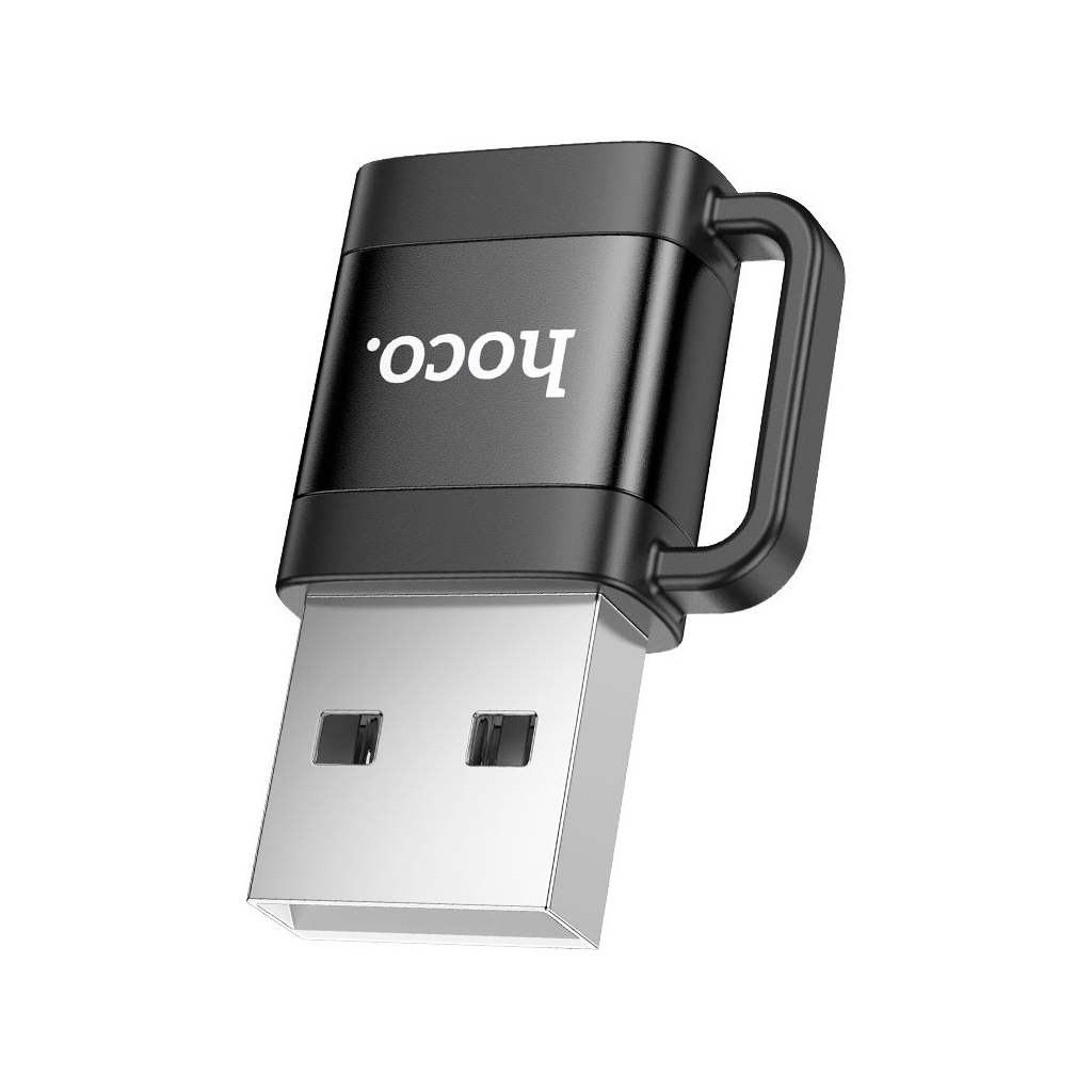 Перехідник UA31D USB M to USB-C F USB2.0 Black HOCO (6942007628143) - зображення 1