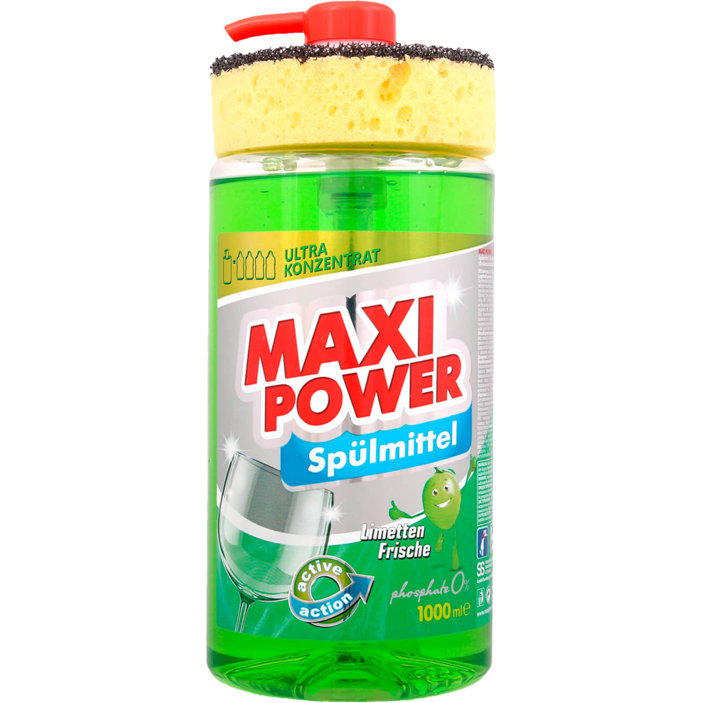 Засіб для ручного миття посуду Maxi Power Лайм 1000 мл (4823098400912) - зображення 1