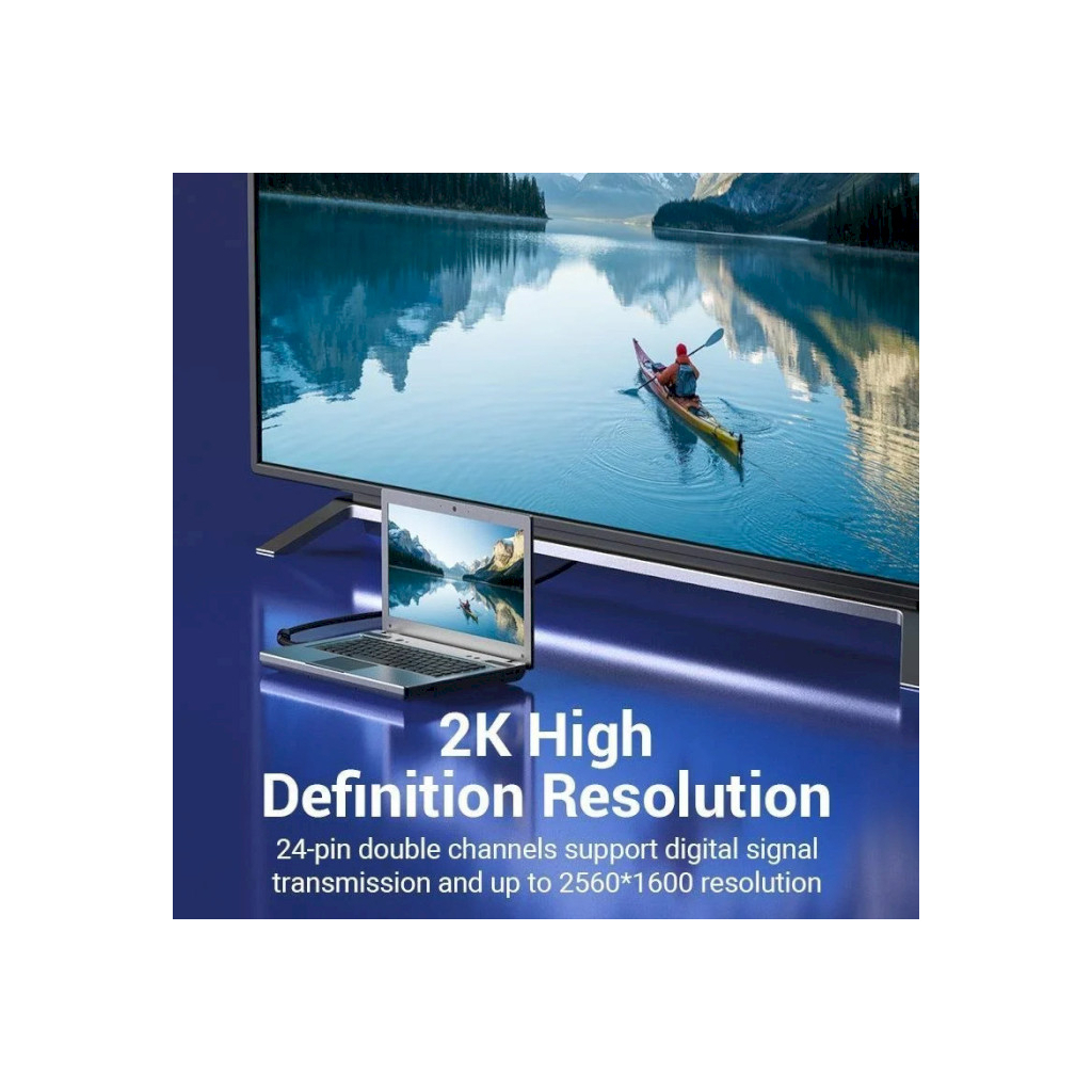 Кабель мультимедійний DVI M to DVI M 8.0m 24+1pin 2K60Hz ferrite Vention (EAEBK) - зображення 6