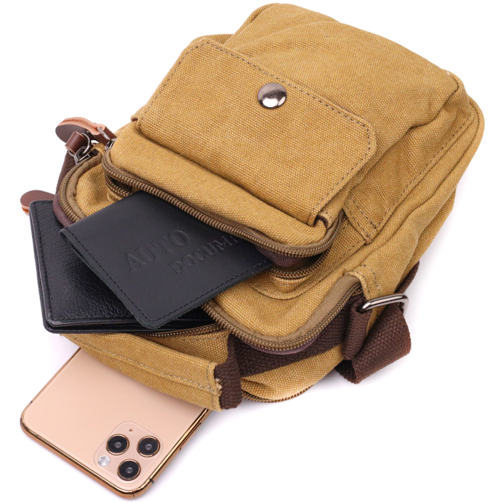 Сумка Vintage Зі щільного текстилю Пісочна (22222) - зображення 8