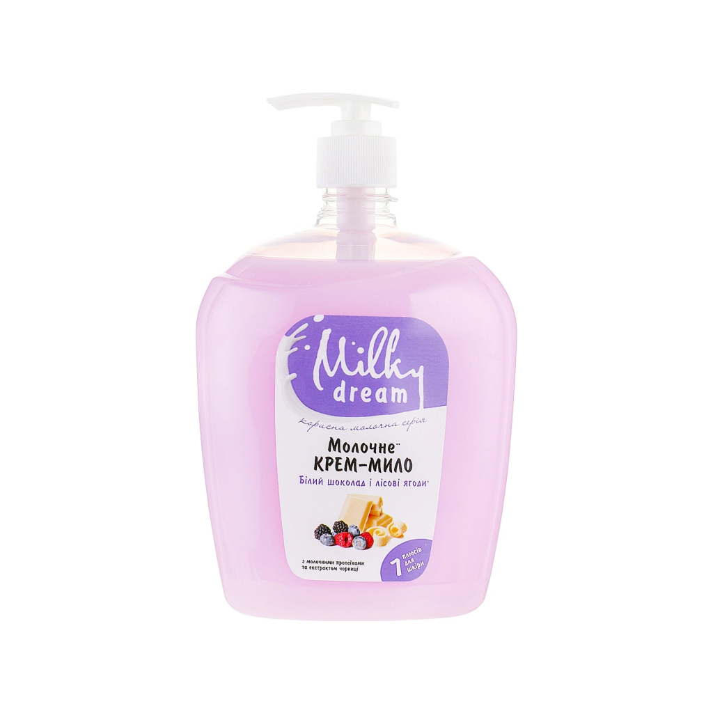 Рідке мило Milky Dream Білий шоколад і лісові ягоди з дозатором 1000 мл (4820205300080) - зображення 1