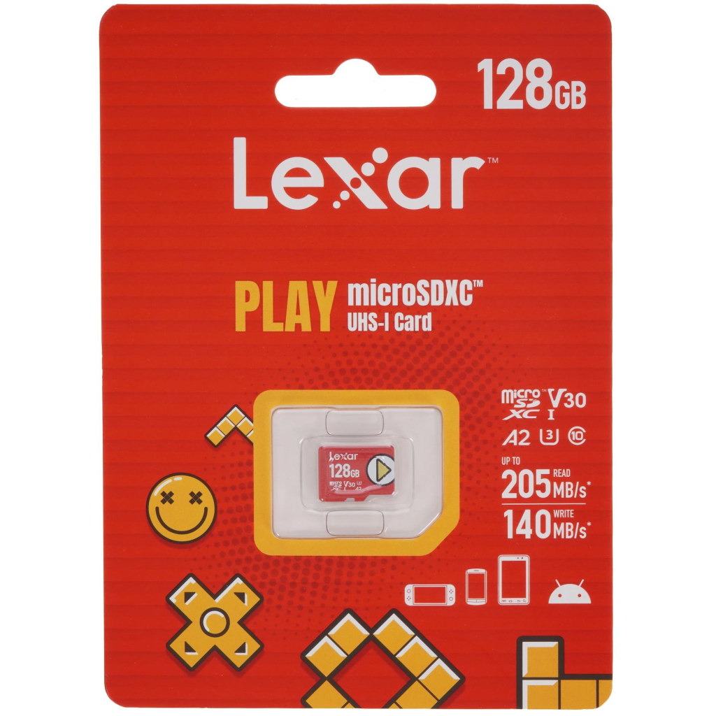 Карта пам'яті Lexar 128GB microSDXC class 10 UHS-I U3 V30 A2 Play (LMSPLAY128G-BNSNG) - изображение 2