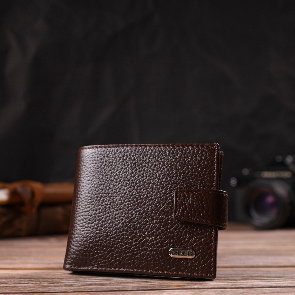 Портмоне Canpellini З натуральної зернистої шкіри Коричневе (21881) - зображення 9