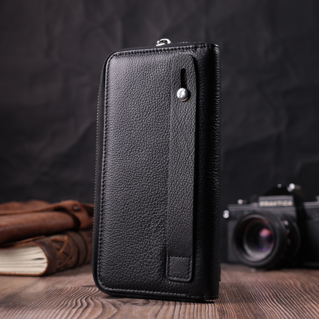 Гаманець ST Leather З натуральної шкіри Чорний (22529) - зображення 9