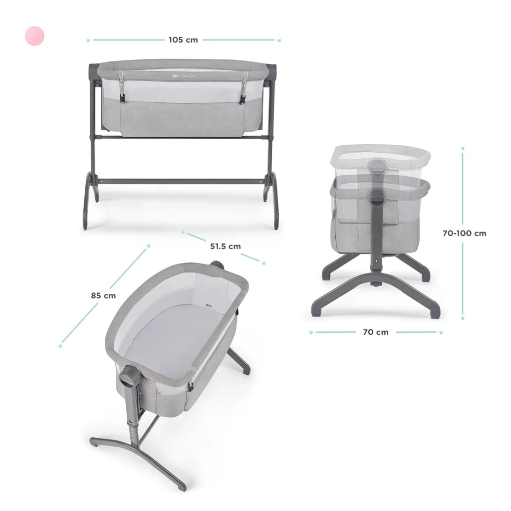 Ліжечко Kinderkraft приставна люлька Bea Grey (5902533917822) - зображення 11