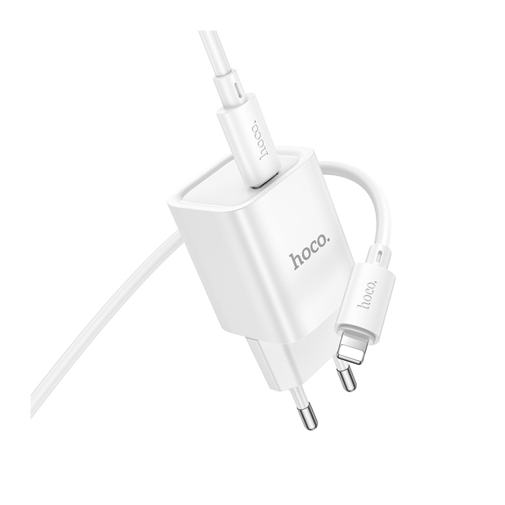 Зарядний пристрій HOCO C148A Charm USB-C PD30W + cable USB-C to Lightning White (6942007630313) - зображення 4