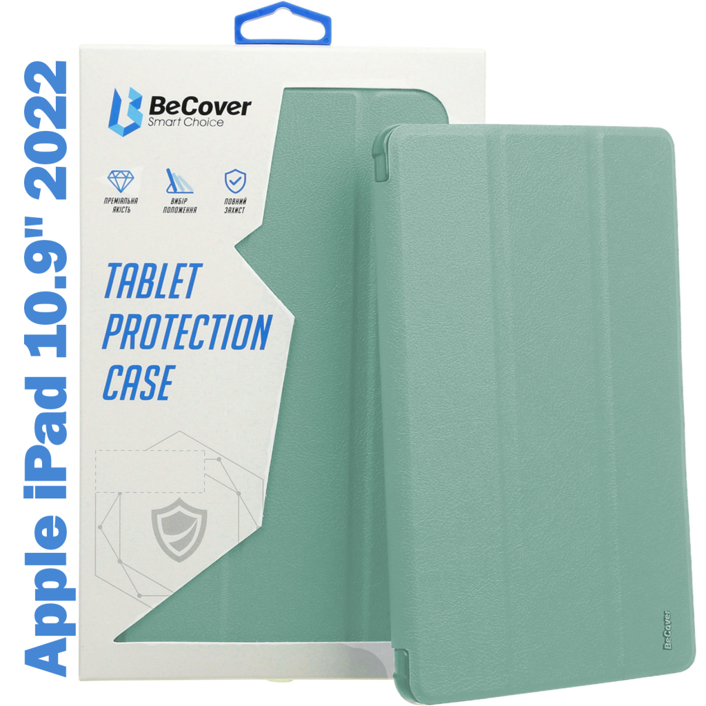 Чохол до планшета BeCover Tri Fold Soft TPU mount Apple Pencil Apple iPad 10.9" 2022 Dark Green (708460) - зображення 1