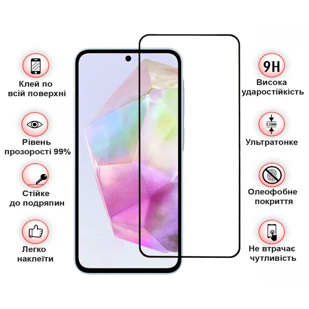 Скло захисне BeCover Samsung Galaxy A36 SM-A366 Black (712886) - зображення 2