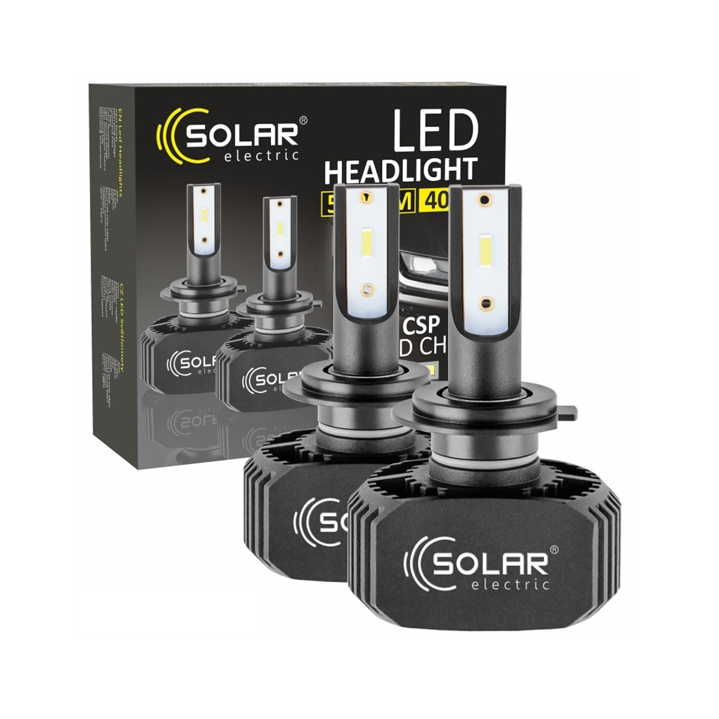 Автолампа SOLAR H7 LED 12/24V 40W 5000Lm 6000K, CSP1860 (8207) - зображення 2