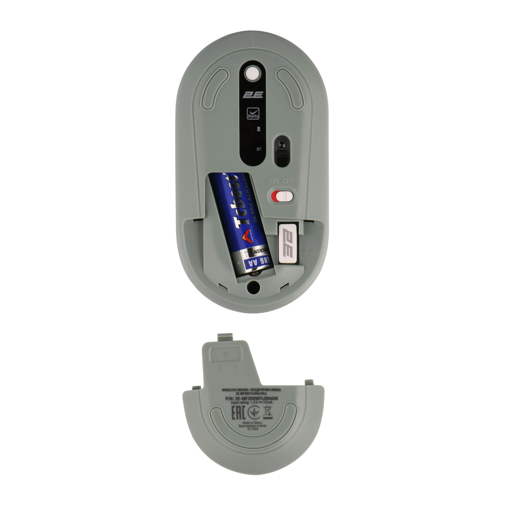 Мишка 2E MF300 FLORADILL Silent Wireless/Bluetooth Green (2E-MF300WFLORAGN) - изображение 3