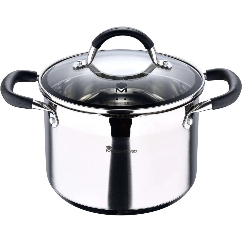 Каструля MasterPro Foodies collection висока з кришкою 9,5 л (BGMP-1506-BK) - зображення 1