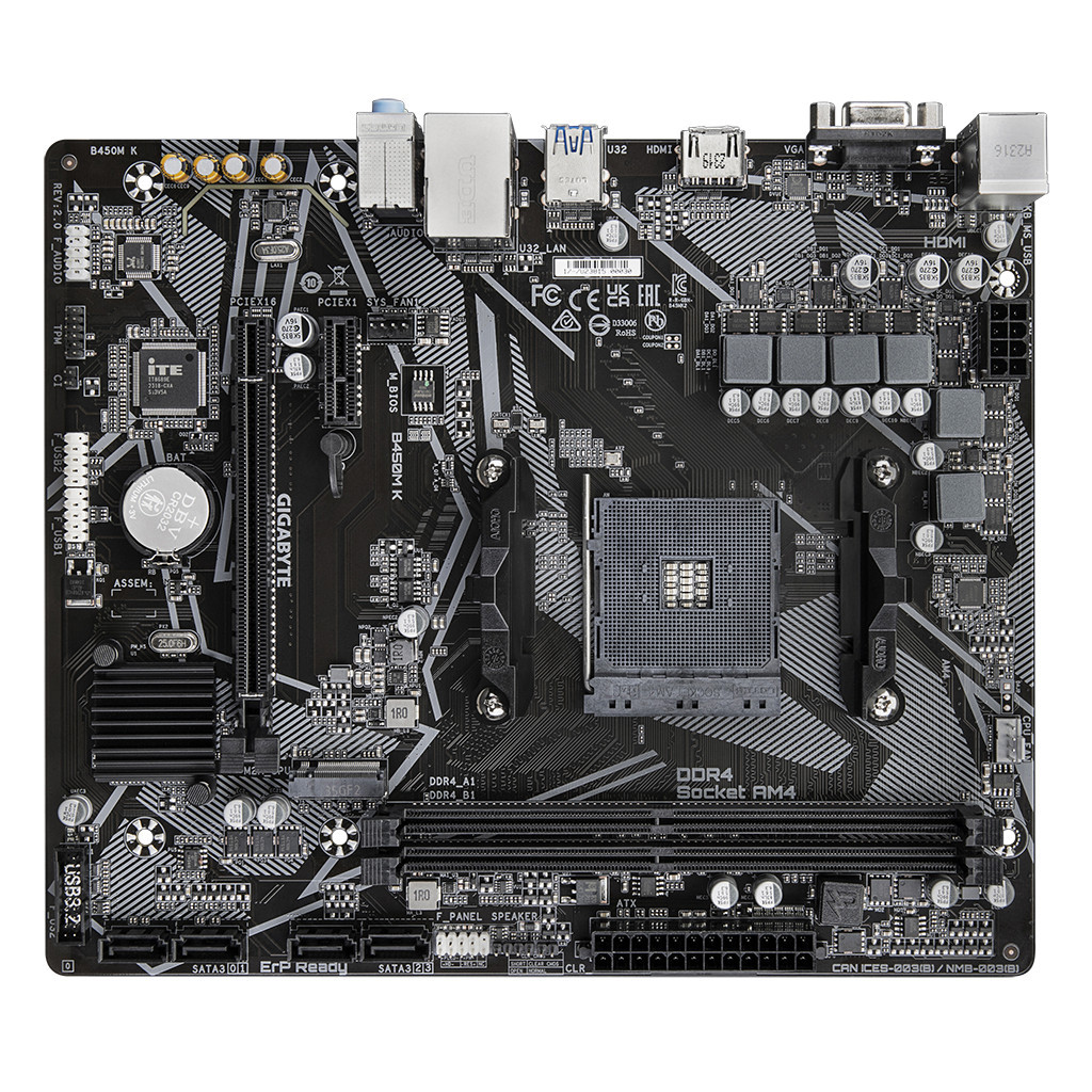 Материнська плата GIGABYTE B450M K - зображення 3