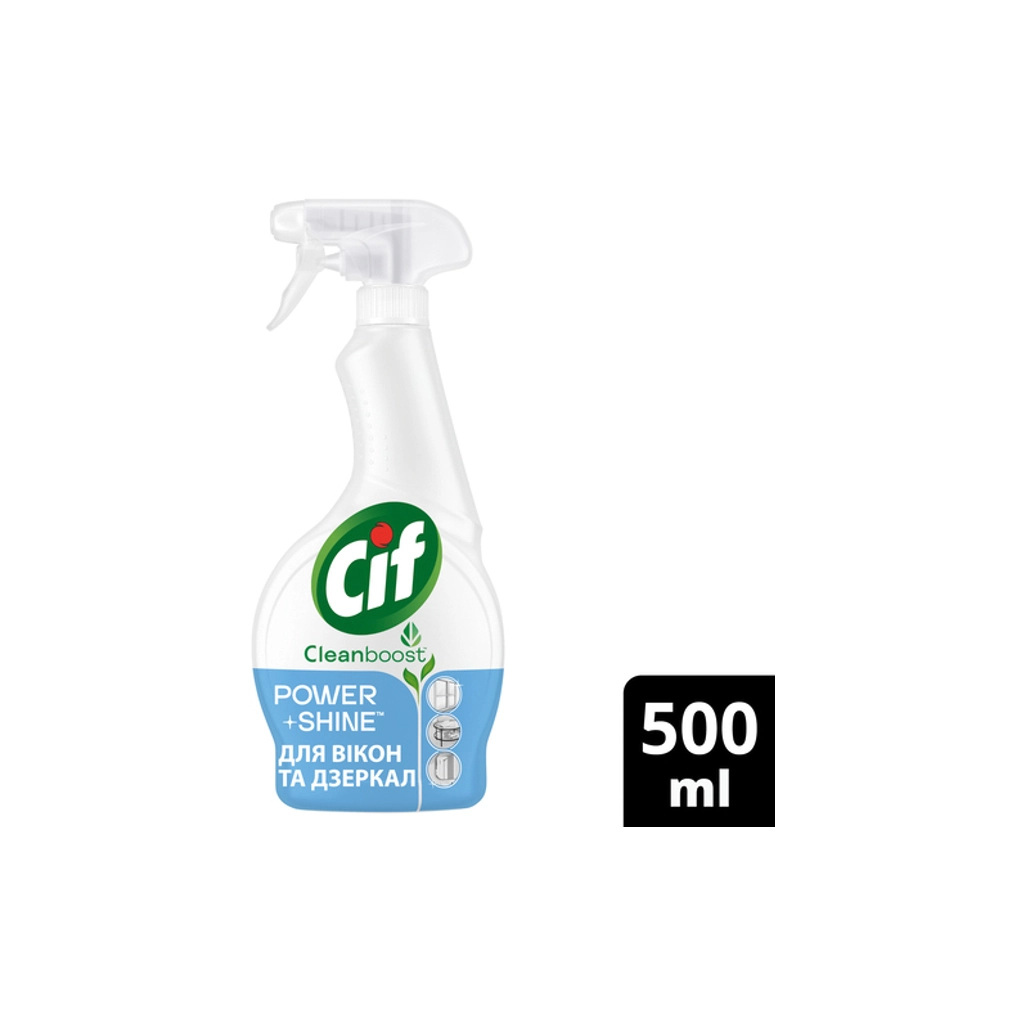 Засіб для миття скла Cif Power & Shine Для вікон та дзеркал 500 мл (8720182787576) - изображение 3
