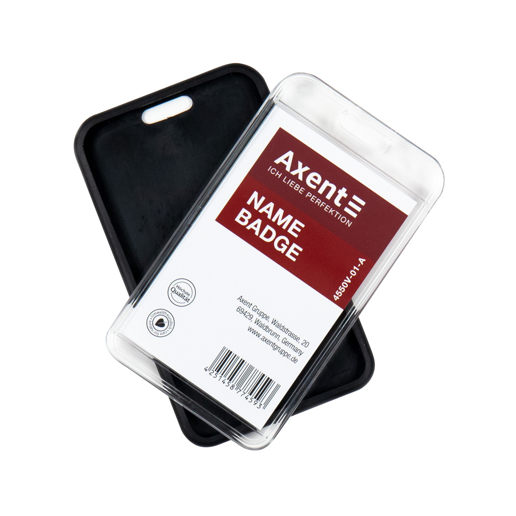 Бейдж Axent чохол SoftTouch матовий, 54х85мм ,чорний (4550V-01-A) - зображення 4