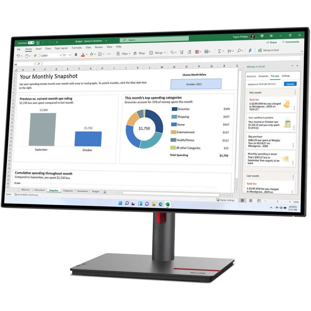 Монітор Lenovo T27h-30 (63A3ZAT1UA) - зображення 3