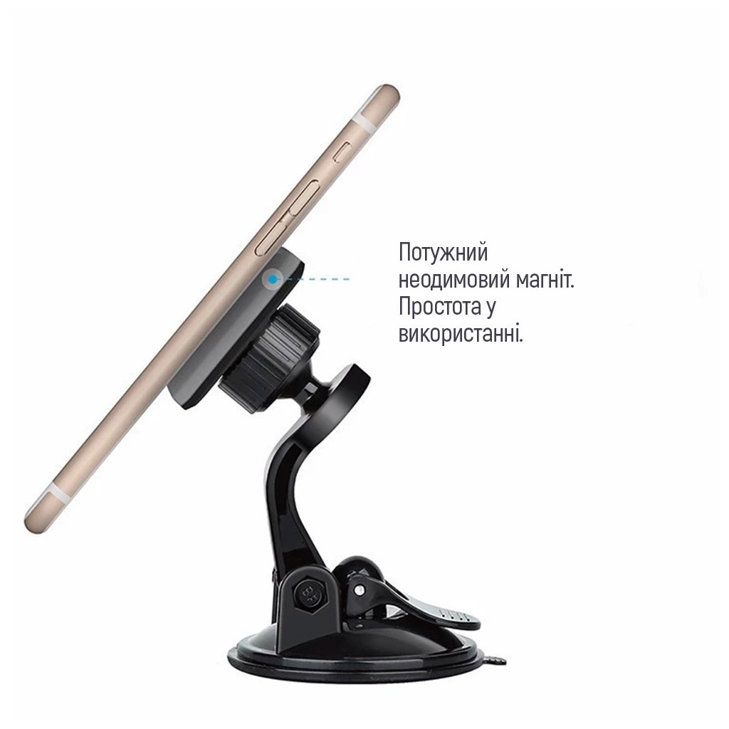 Універсальний автотримач ColorWay Dashboard-1 (360 rotation) magnetic Gray (CW-CHM06-GR) - изображение 5