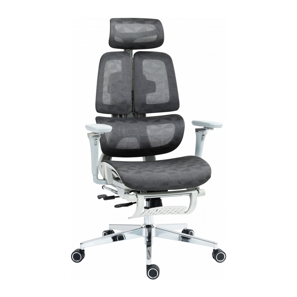 Офісне крісло GT Racer B-2450 White/Gray - зображення 1