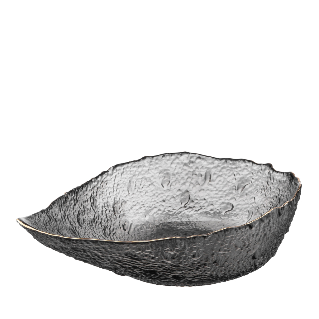 Салатник Ardesto Leaf 21.5см, скло, сірий (AR5011) - зображення 1