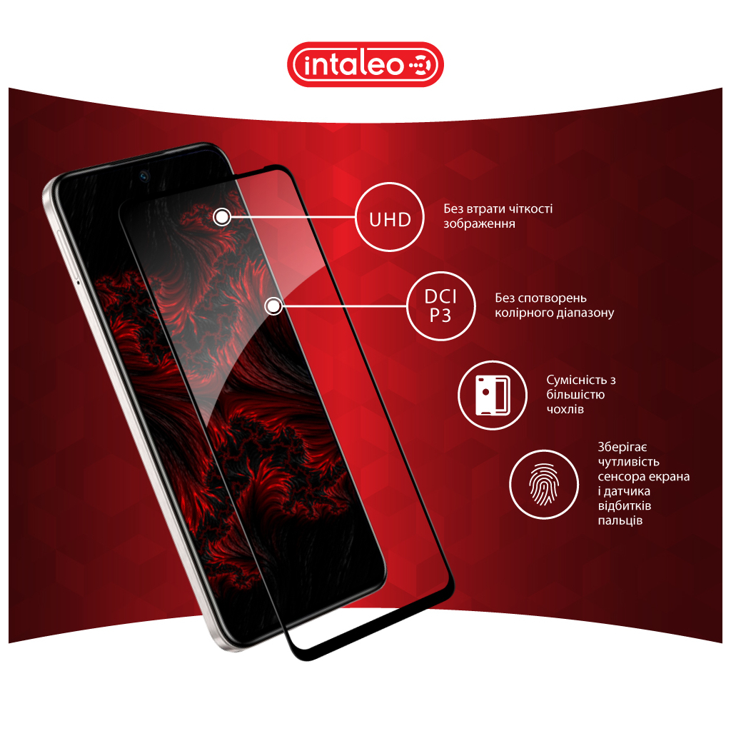 Скло захисне Intaleo Full Glue Infinix Hot 50 Pro Black (1283126598692) - зображення 4