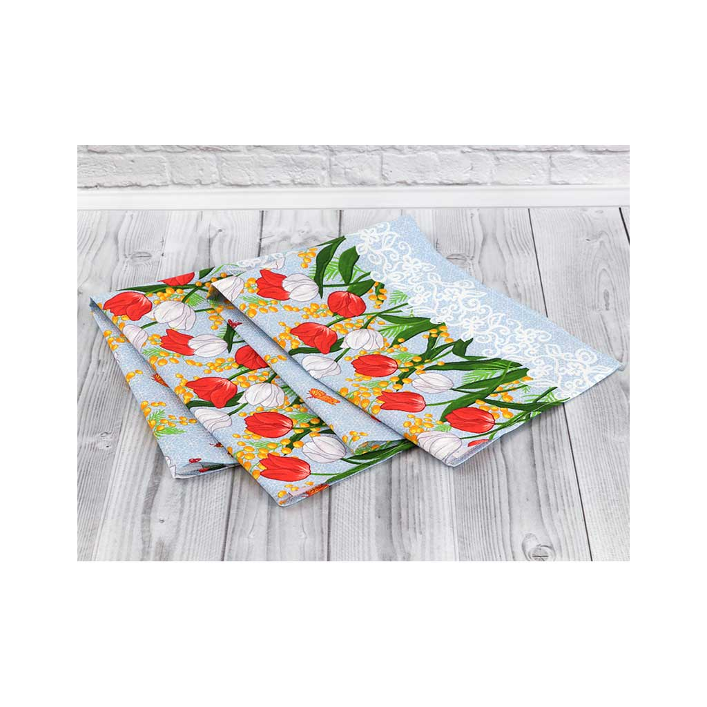 Рушник Руно вафельний набивний Весняні квіти -1, 45х80 см (202.15_Весняні квіти_1) - изображение 4