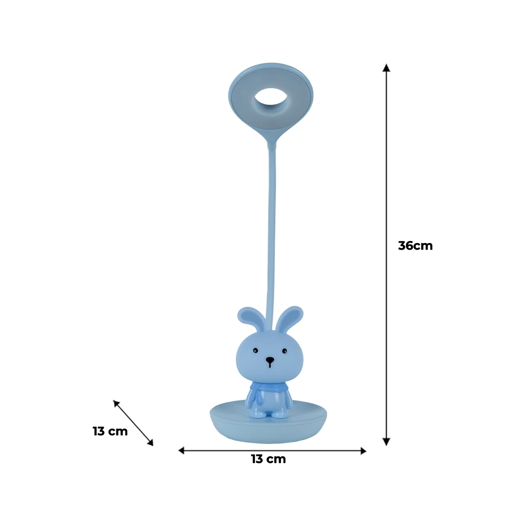 Настільна лампа Kite Bunny LED з акумулятором, блакитна (K24-492-1-3) - зображення 7