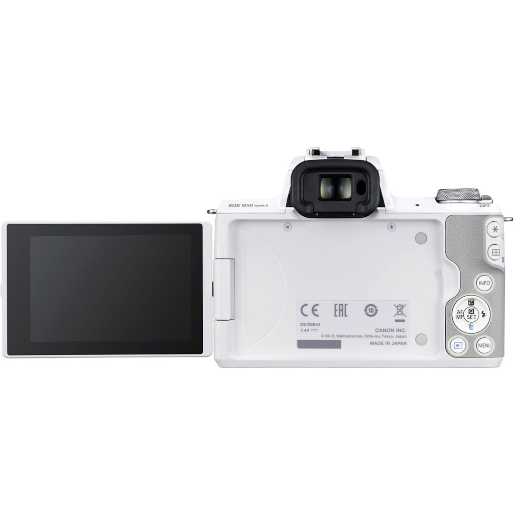 Цифровий фотоапарат Canon EOS M50 Mk2 + 15-45 IS STM Kit White (4729C028) - зображення 7