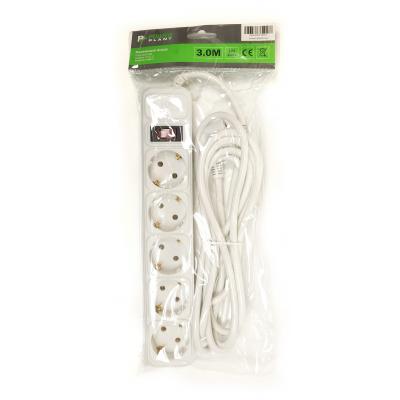 Мережевий фільтр живлення PowerPlant 3 м, 5 розеток, евростандарт (JY-1056/3) (PPSA10M30S5) - зображення 3