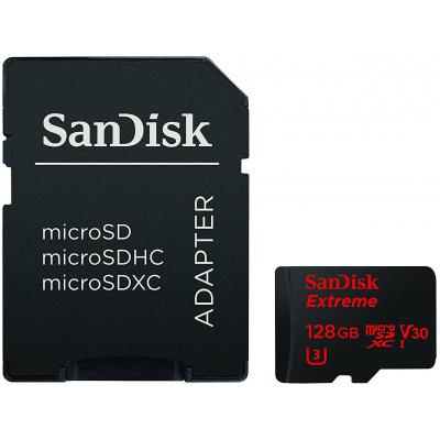 Карта пам'яті SanDisk 128GB microSDXC class 10 UHS-I 4K Extreme Action (SDSQXVF-128G-GN6AA) - зображення 1