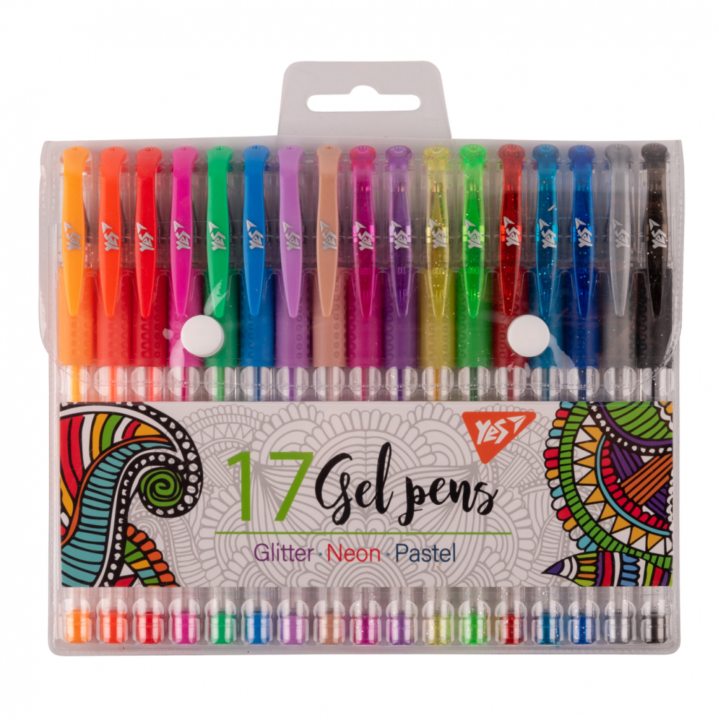 Ручка гелева Yes набір 17 штук (420434) - зображення 1