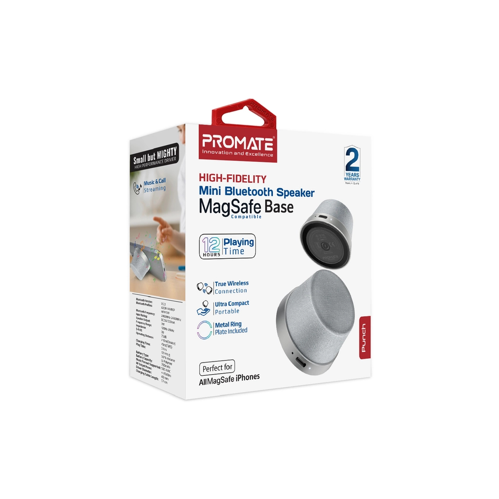 Акустична система Promate Punch 3 Вт Silver (punch.silver) - зображення 9