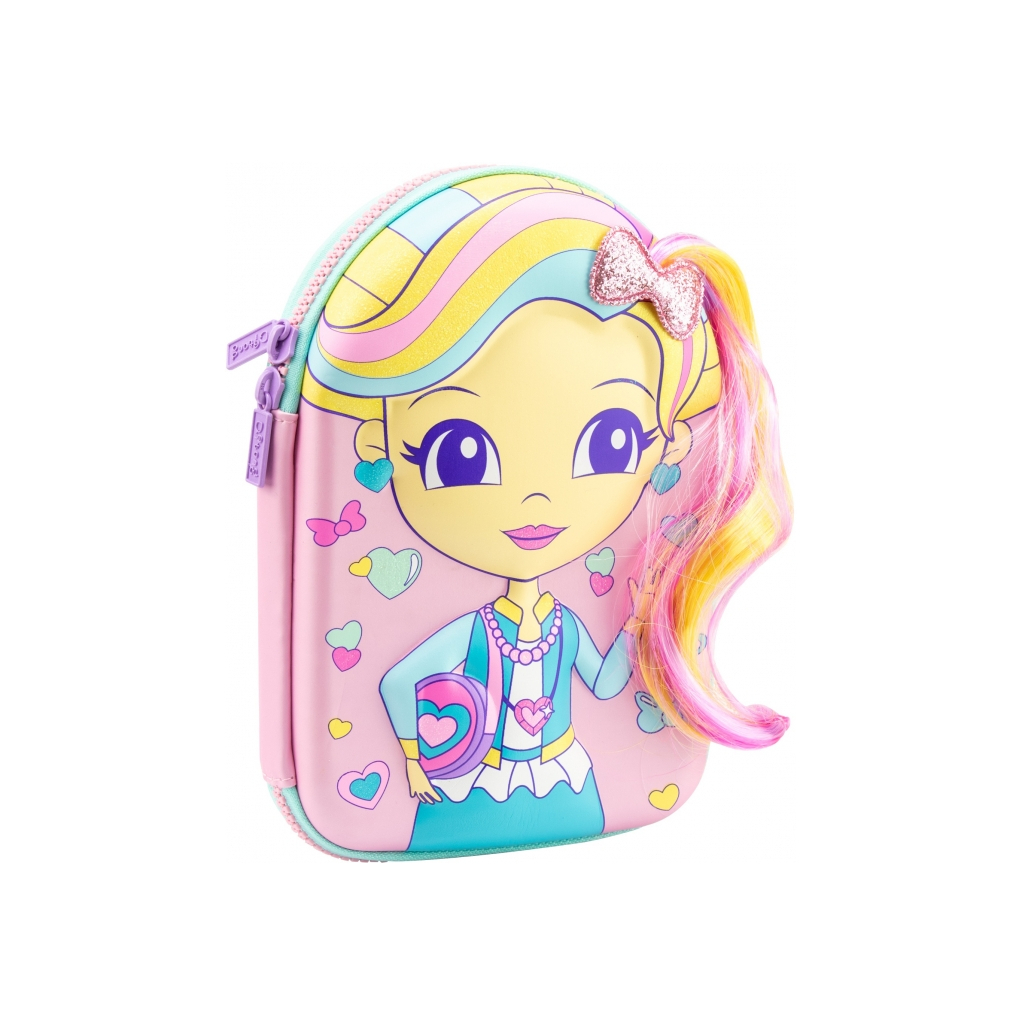 Пенал Cool For School Об'ємний 4D Із зачіскою 1 відділення Рожевий (QT-5731-Pink) - зображення 1