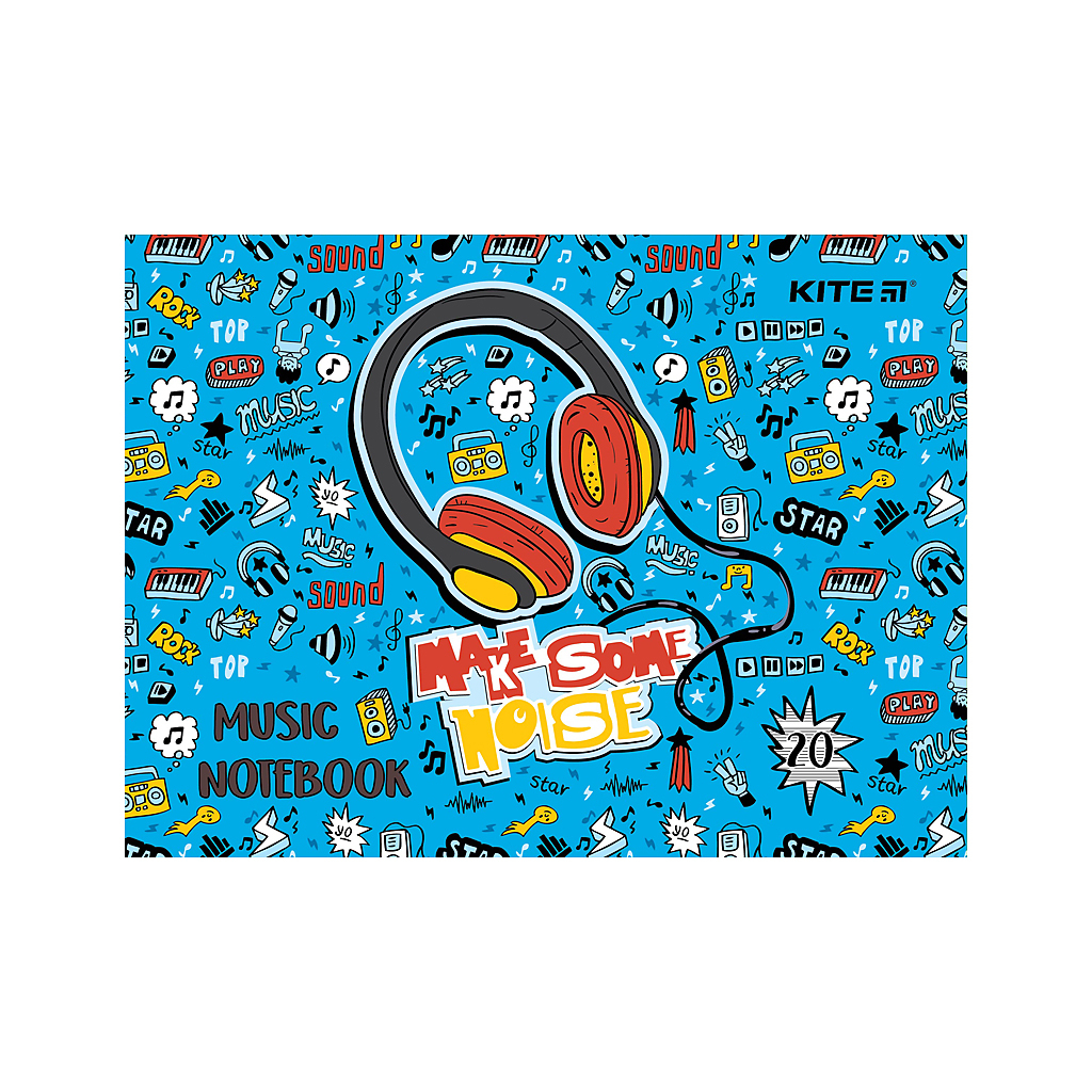 Зошит Kite для нот Headphones А5, 20 аркушів (K24-405) - зображення 1