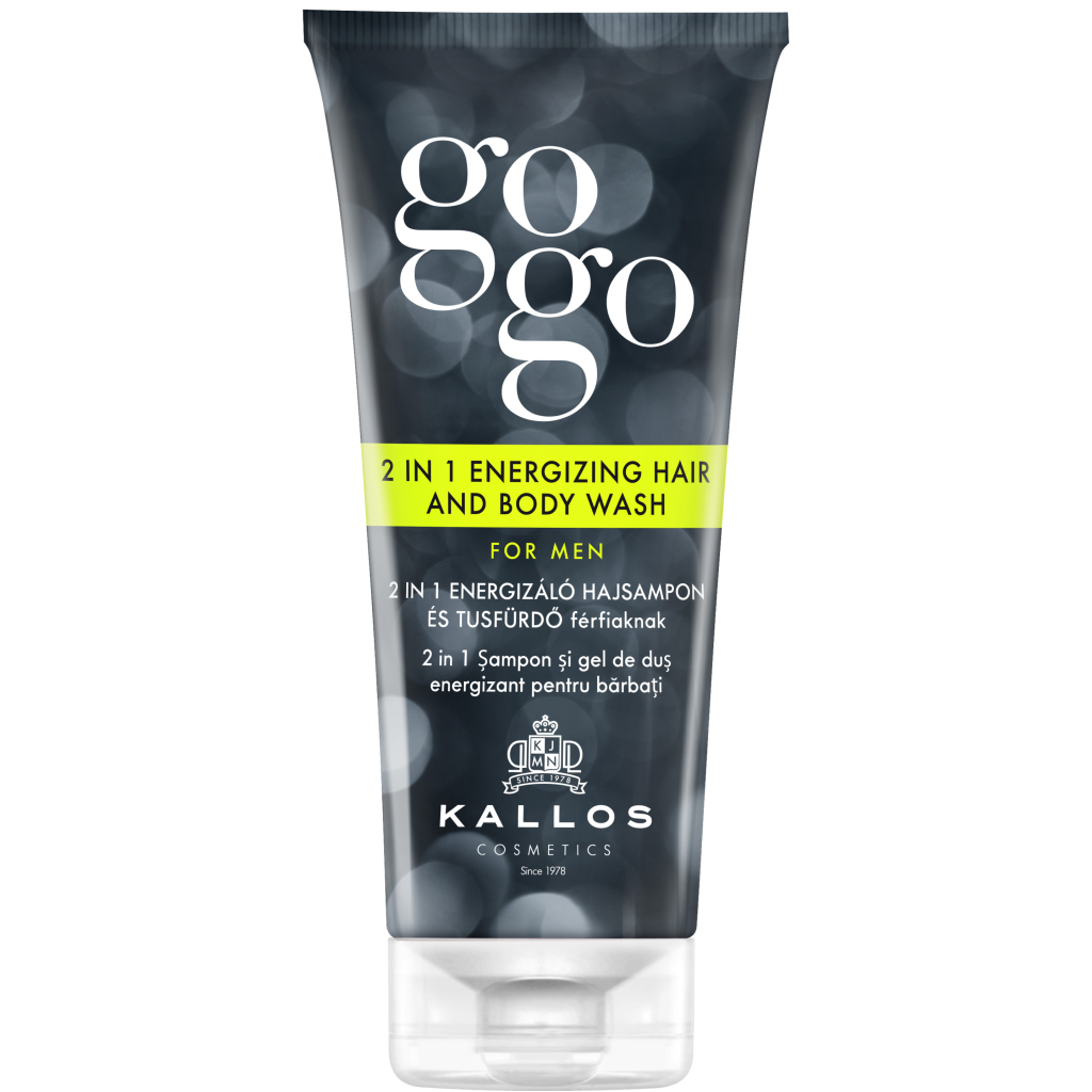 Шампунь Kallos Cosmetics Gogo 2 in 1 Energizing Hair And Body Wash For Men 200 мл (5998889511166) - зображення 1