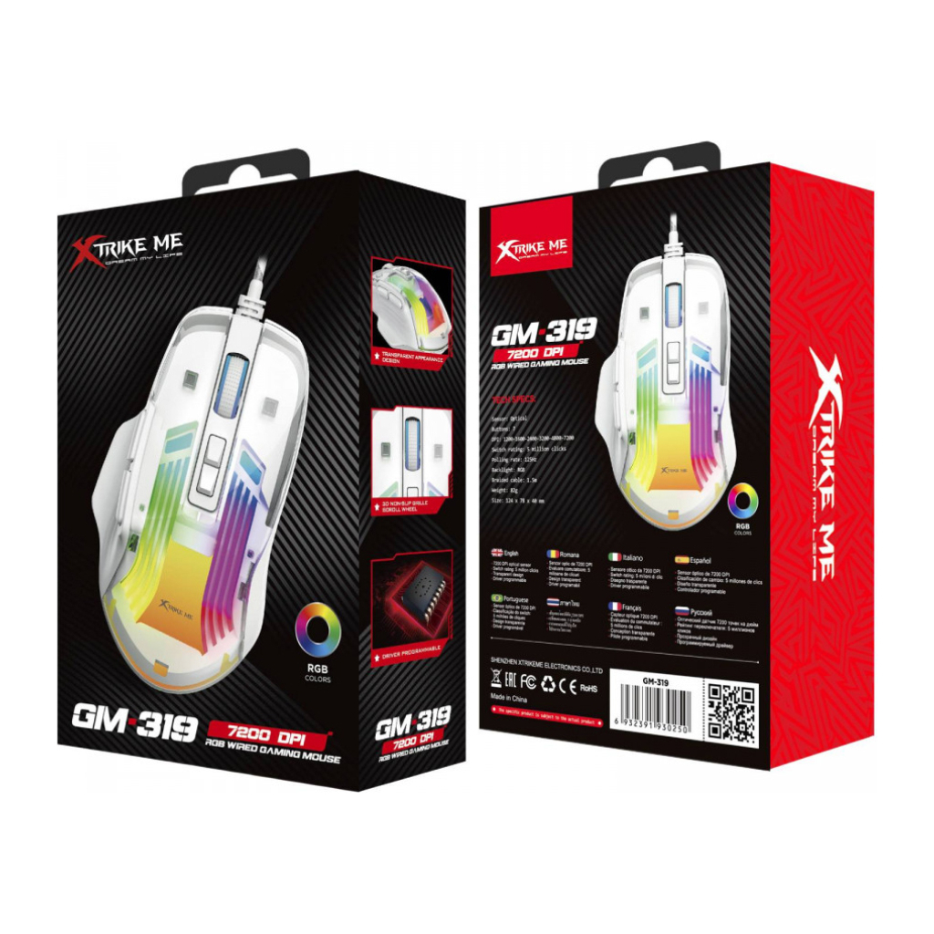 Мишка Xtrike ME GM-319 USB RGB White (GM-319) - зображення 5