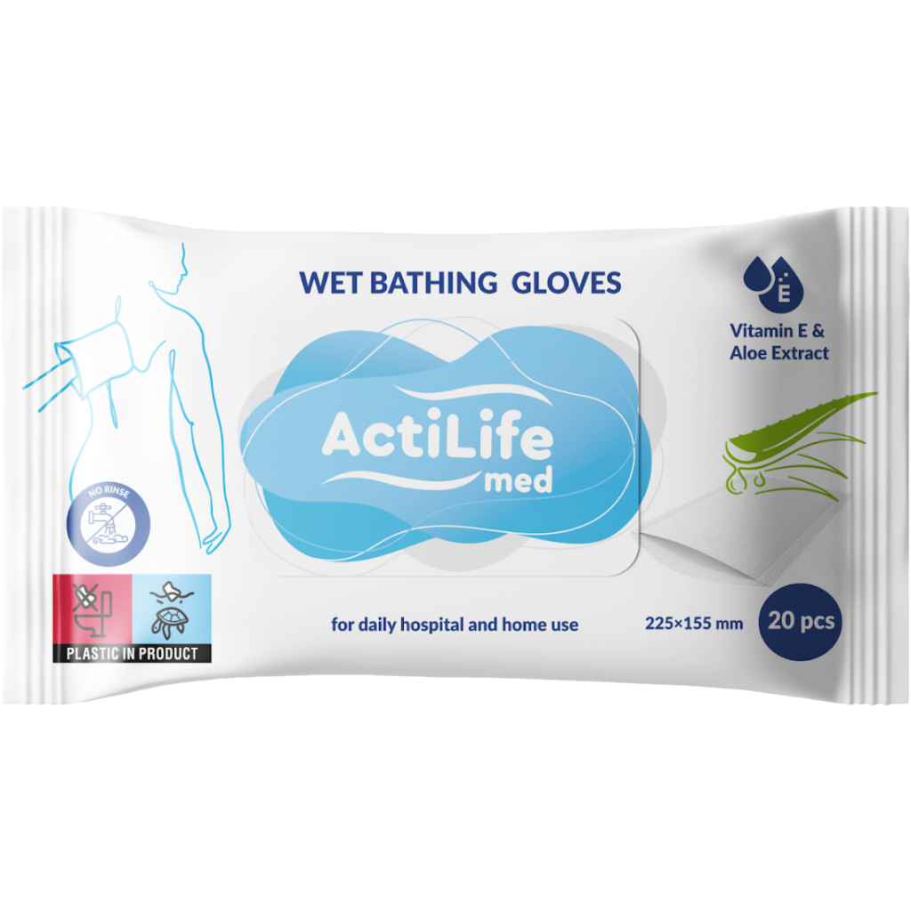 Вологі рукавички для миття всього тіла ActiLife 20 шт (4820174981686) - изображение 1