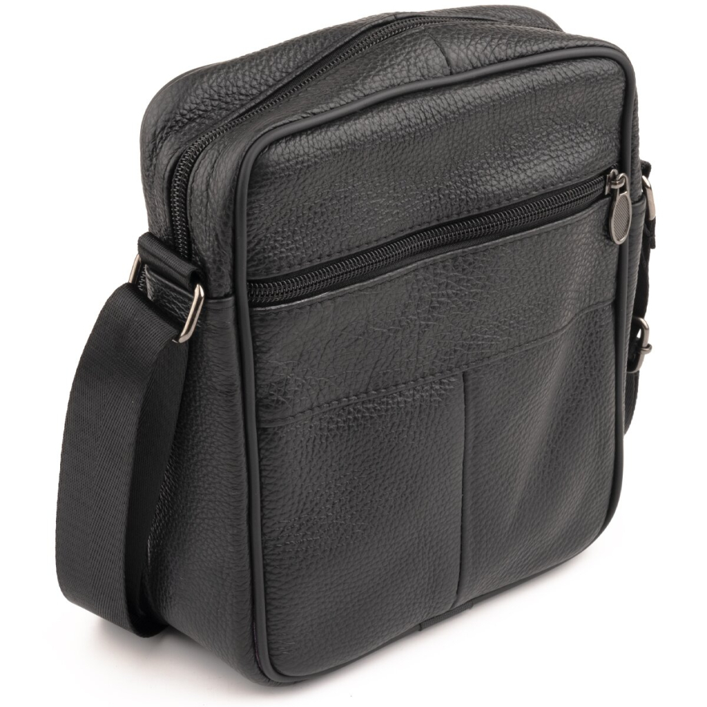 Сумка Vintage На одне відділення зерниста Чорна (20203) - зображення 2