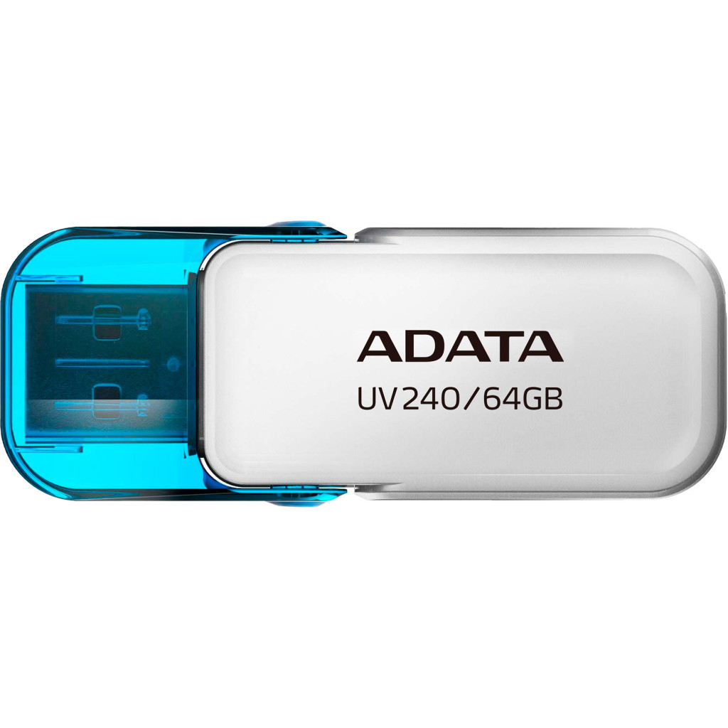 USB флеш накопичувач ADATA 64GB AUV 240 White USB 2.0 (AUV240-64G-RWH) - зображення 2