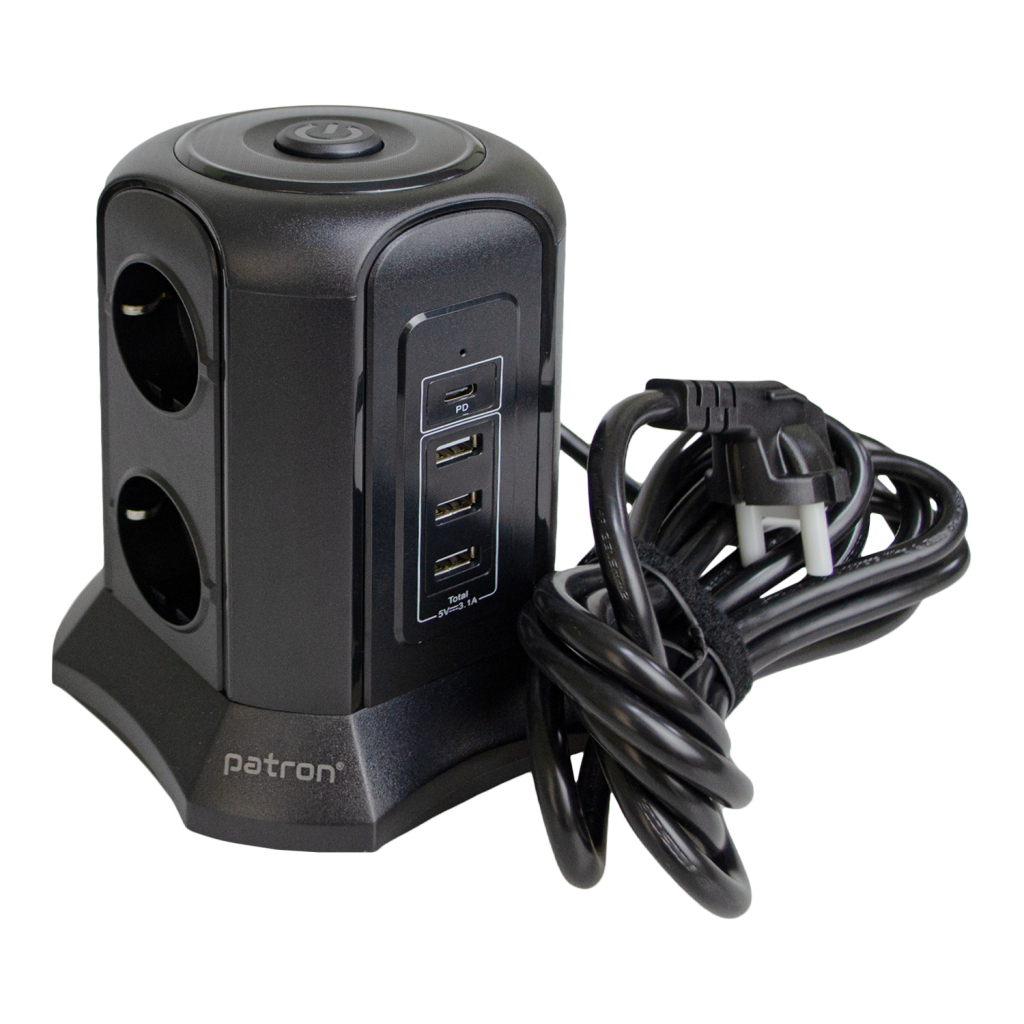 Мережевий фільтр живлення Patron SP-1663-USBT (EXT-PN-SP-1663-USBT) - зображення 1