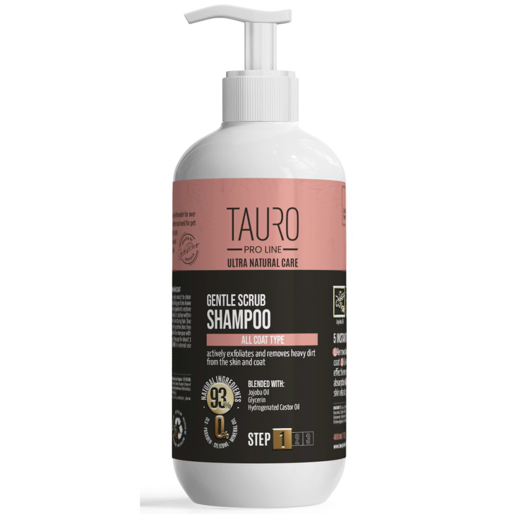 Шампунь для тварин Tauro Pro Line Ultra Natural Care Gentle Scrub 400 мл (TPL63598) - зображення 1