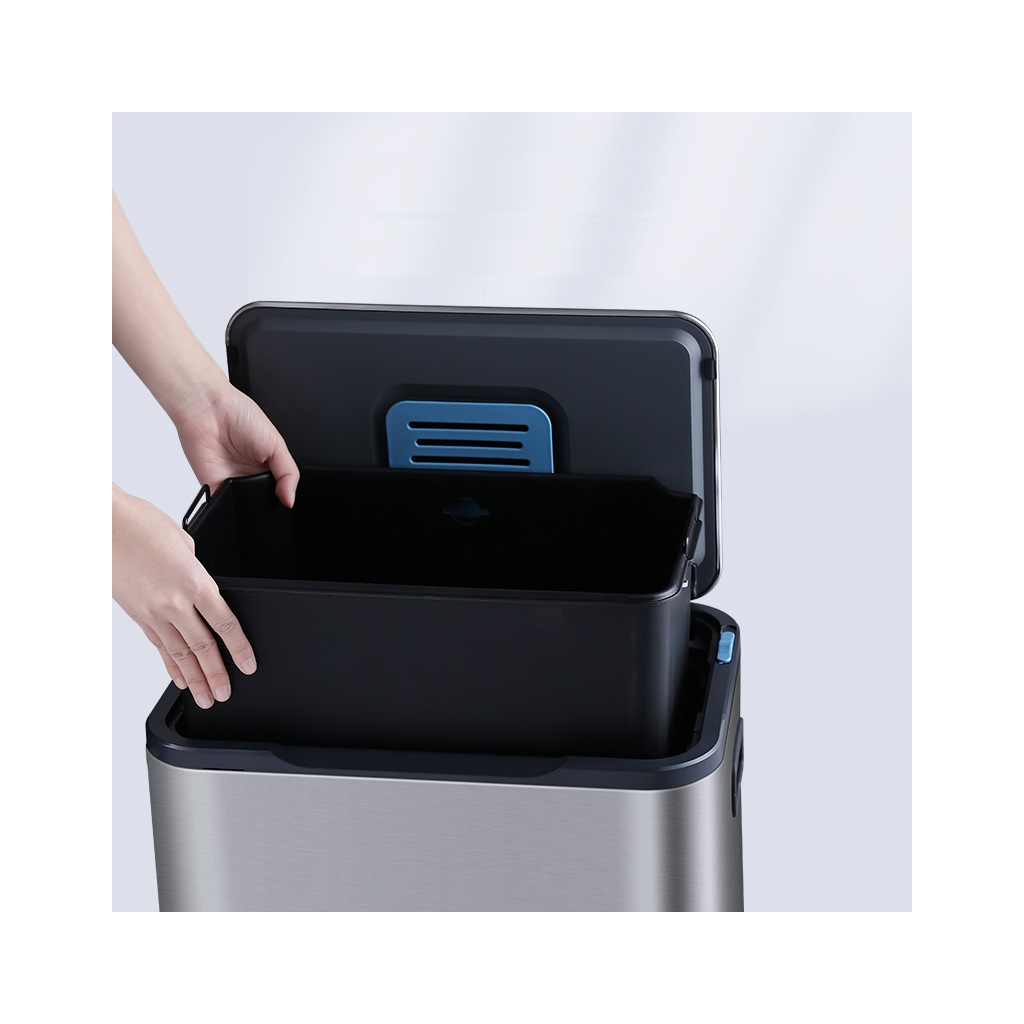 Контейнер для сміття JAH Soft Close З педаллю З внутрішнім відром Срібний металік 30 л (20264) - изображение 7