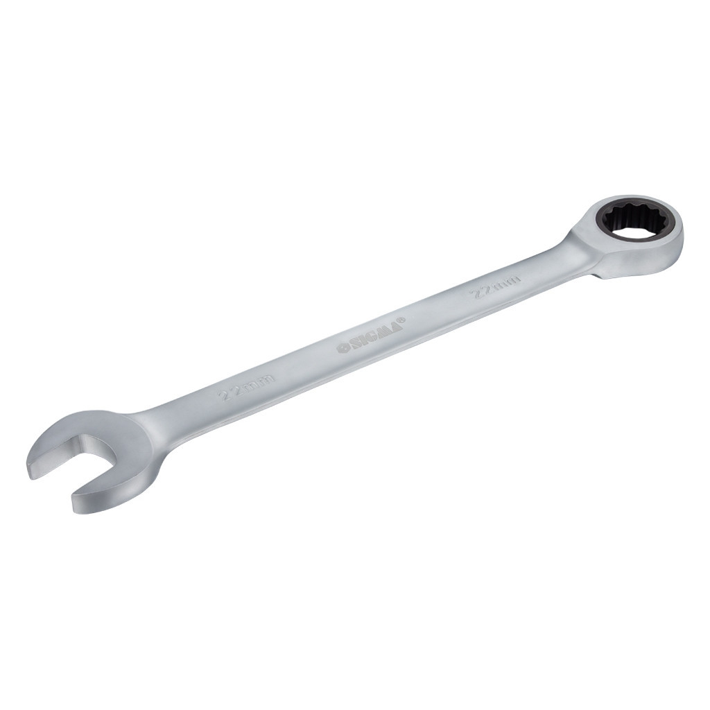 Ключ Sigma ріжково-накидний з тріскачкою 22мм CrV polished (6022221) - зображення 3