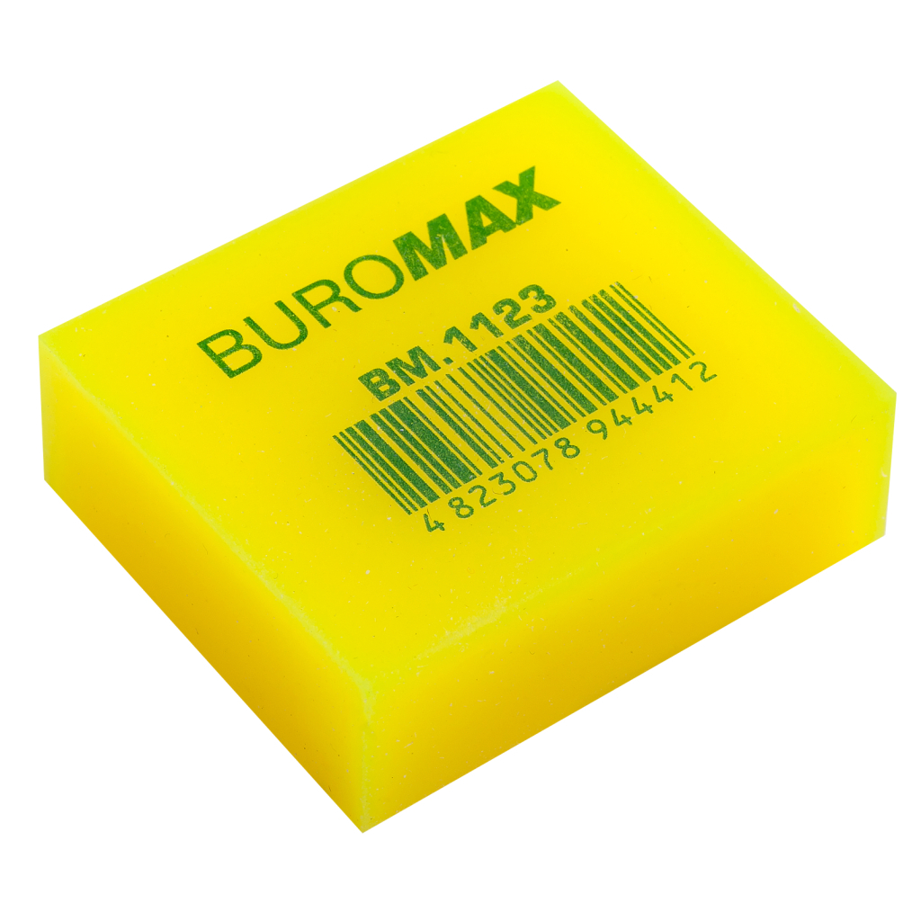 Гумка Buromax NEON, прямокутна 40x35x14 мм, м'який пластик, асорті кольорів (BM.1123) - изображение 2