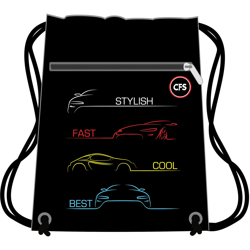 Сумка для взуття Cool For School Stylish Car на два відділення з блискавкою (CF85760) - зображення 1