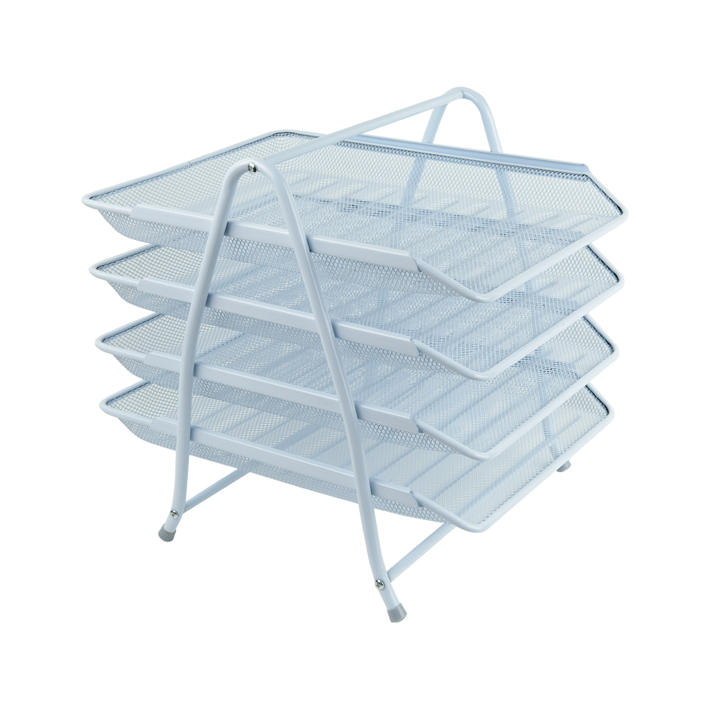 Лоток для паперів Axent горизонтальний 4-в-1, металевий, білий (2129-21-A) - зображення 1