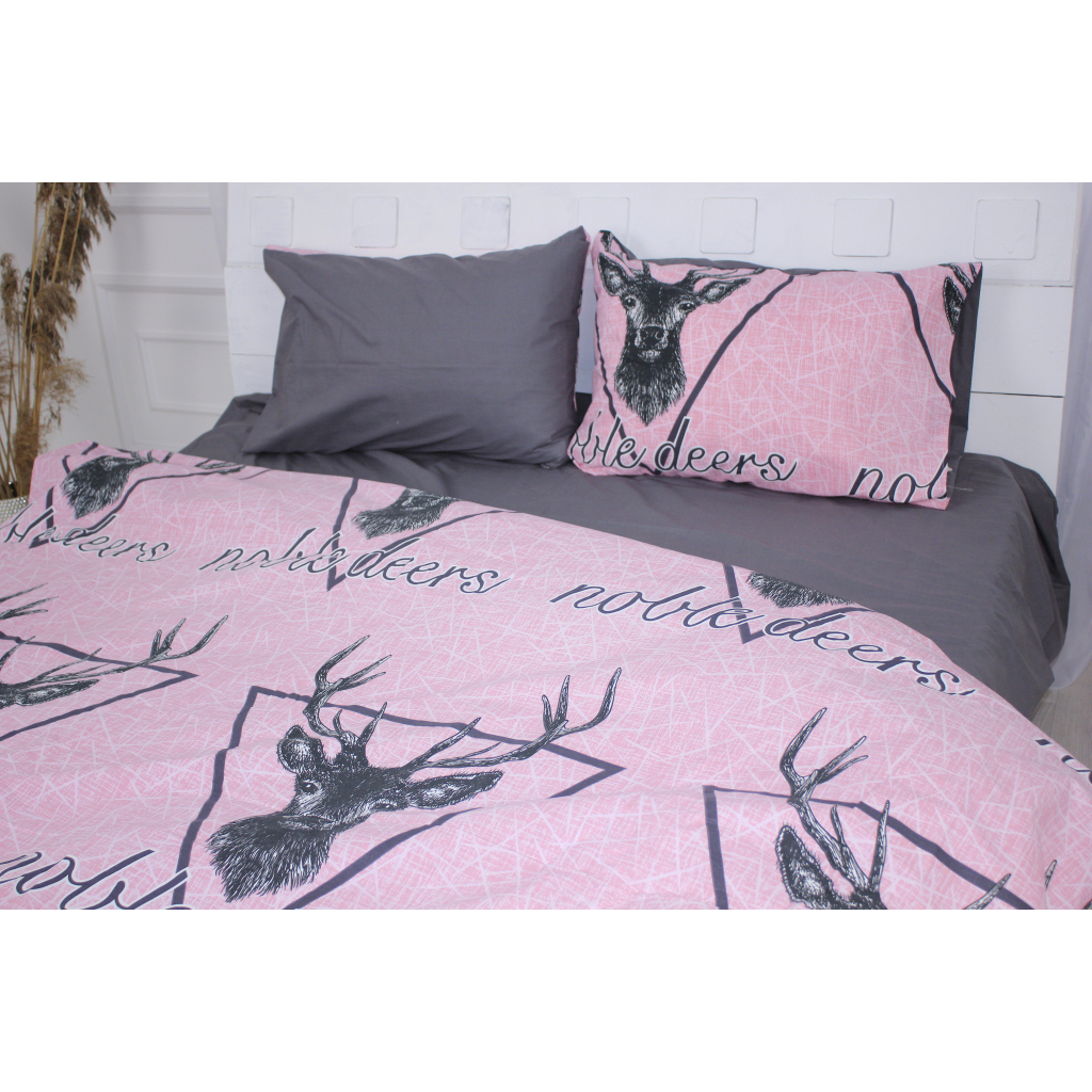 Постільна білизна MirSon Бязь Ranforce Elite 17-0516 Noble deers pink Євро (2200004678146) - зображення 3