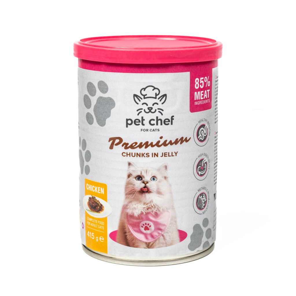 Вологий корм для кішок Pet Chef З куркою 415 г (4820255193564) - зображення 1